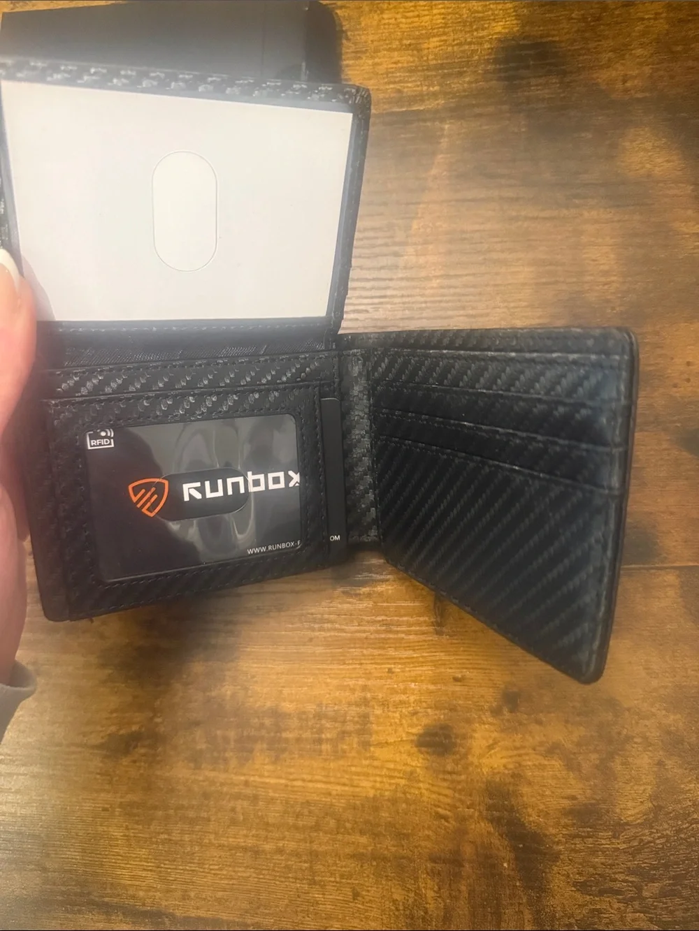 Black Carbon-Texture Men's Card & Key Holder Wallet